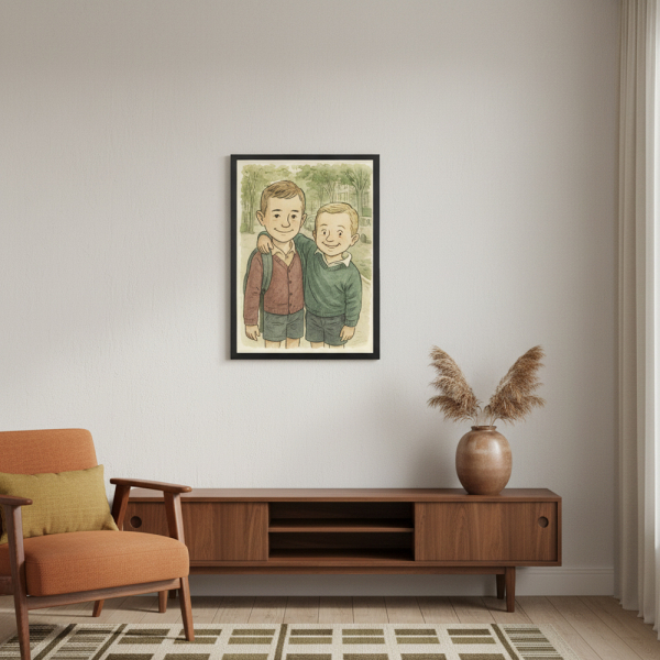 Caricatuur in New York-cartoonstijl naar een foto