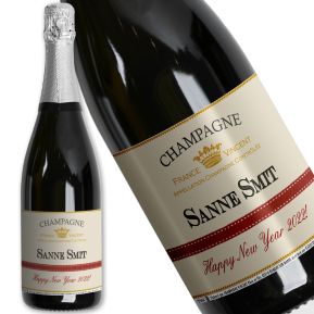 Champagne gepersonaliseerd met bedrukt etiket Champagne gepersonaliseerd met bedrukt etiket