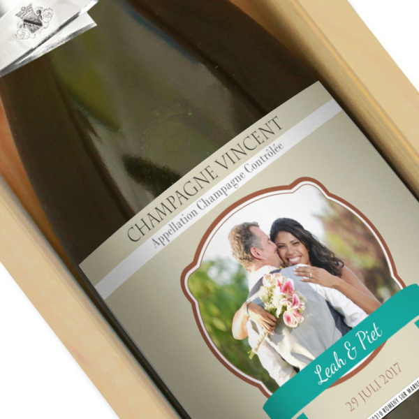 Gepersonaliseerd fles Champagne met foto bedrukking