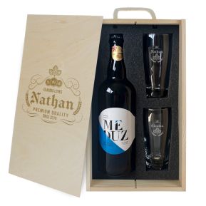 Bierpakket graveren - Fles en glazen - Label design