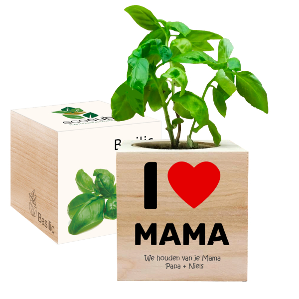 EcoCube bedrukt voor Moederdag - I love