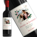 Fles wijn met foto in romantisch bloemenmotief