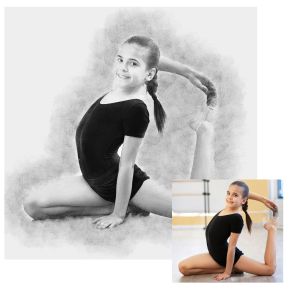 Foto met tekening effect Foto met tekening effect