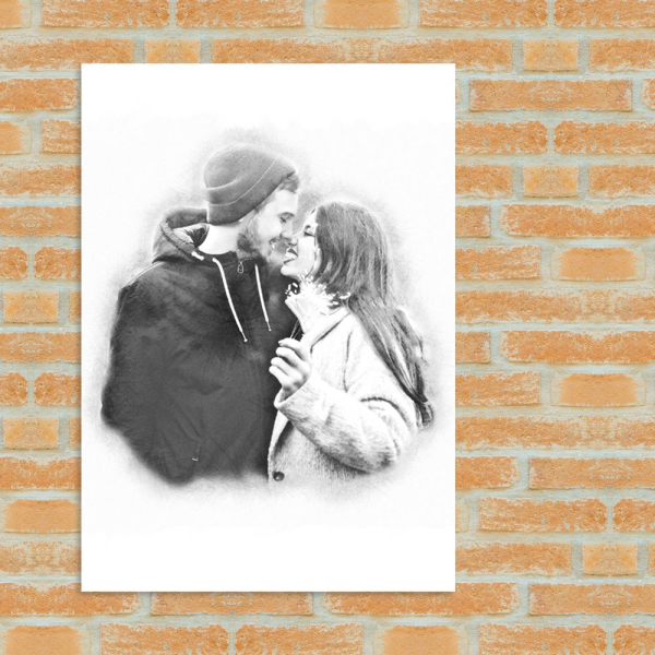 Zwart-wit tekeneffect foto