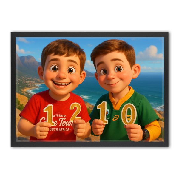 Fotomontage voor een portret in de stijl van een 3D-animatiefilm