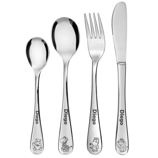 Gepersonaliseerd kinderbestekset Savanne met foto