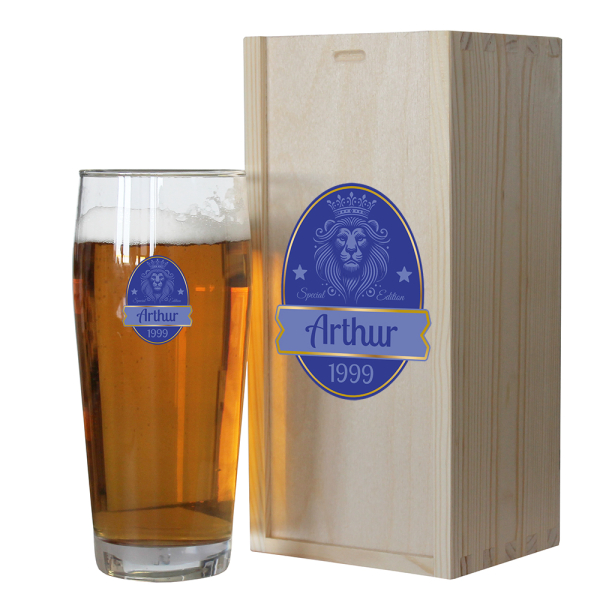 Gepersonaliseerd Lion-bierglas met kleurendruk