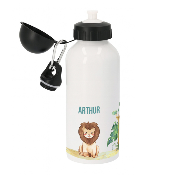 Gepersonaliseerde drinkfles Jungle met diertje