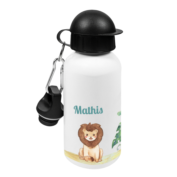 Gepersonaliseerde drinkfles Jungle met diertje