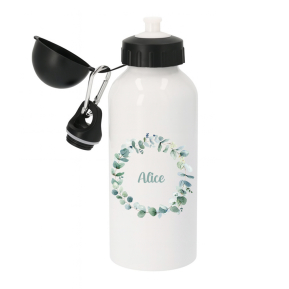 Gepersonaliseerde drinkfles met bloemenkrans Gepersonaliseerde drinkfles met bloemenkrans