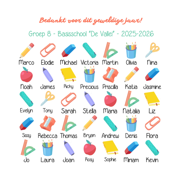 Gepersonaliseerde totebag Klasherinneringen