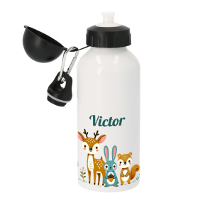 Gepersonaliseerde waterfles betoverd bos