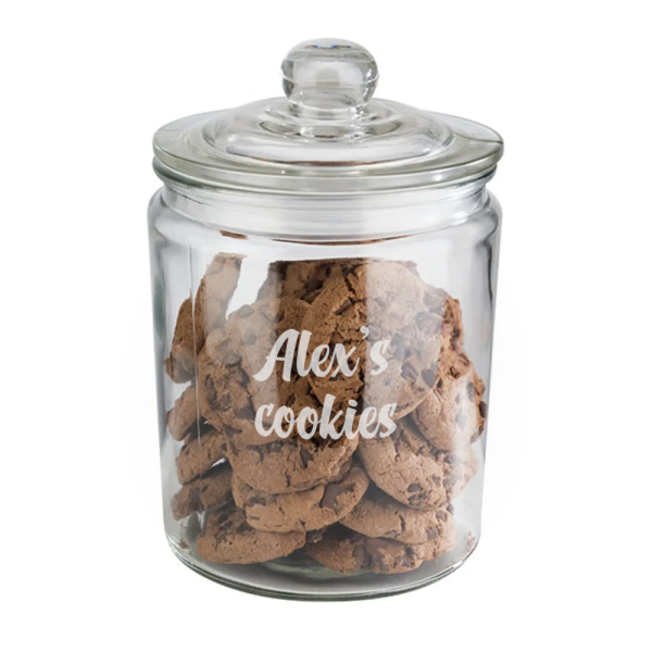 Glazen snoeppot graveren met motief