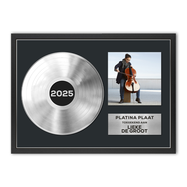 Gouden- of platina plaat met foto bedrukt op ingelijste poster - platina