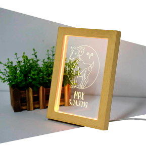 Houten LED-frame graveren - Sterrenbeeld Houten LED-frame graveren - Sterrenbeeld
