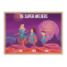 Ingelijste poster van superheldenfamilie - 3 namen