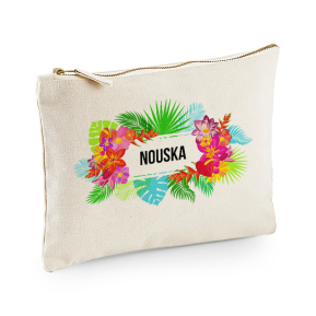 Katoenen tas met rits - Flower Power Katoenen tas met rits - Flower Power