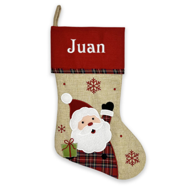 Kerstsok met linnenlook en Schotse bies