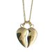 Ketting personaliseren met gebroken hart hanger - goud verguld