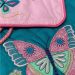 kinderrugzak met naam borduren - vlinder turquoise - detail