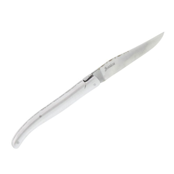 Gegraveerd Laguiole mes Le Fidèle met aluminium greep