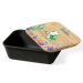 Lunchbox met gepersonaliseerd bamboedeksel Zeewereld - zwart