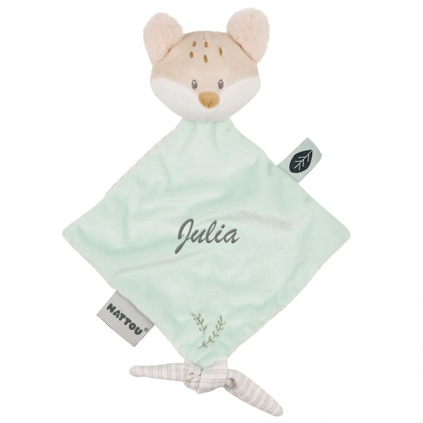 Mini-knuffel Flo de vos, geborduurd