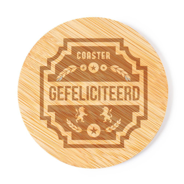 Set van 4 onderzetters voor glazen - bamboe - design 2