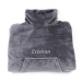 Gepersonaliseerde antracietkleurige fleece-poncho-deken