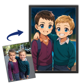 Portret in manga-stijl naar een foto