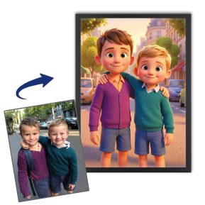 Portret in 3D-animatiestijl op basis van een foto