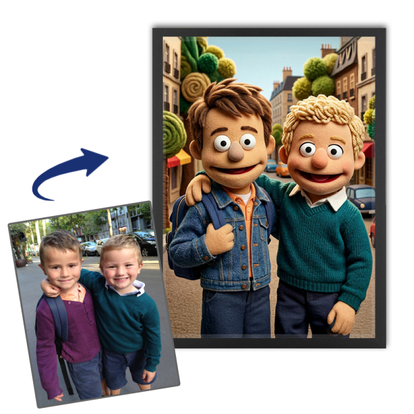 Portret in poppenstijl op basis van een foto