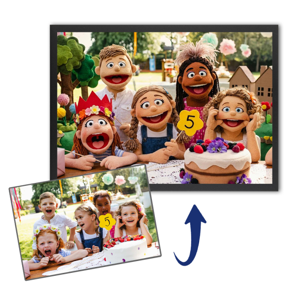 Portret in poppenstijl op basis van een foto