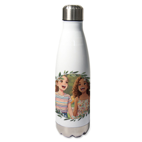 Portret van een drinkfles in een botanisch kader