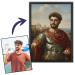 Portret van een man omgetoverd tot een historische figuur