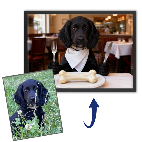 Portret van welopgevoede dieren op basis van een foto