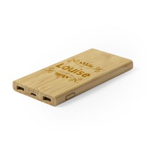 Bamboe powerbank personaliseren - 6.000 mAh