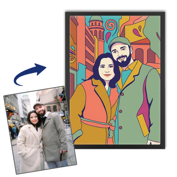 Psychedelisch portret op basis van een foto