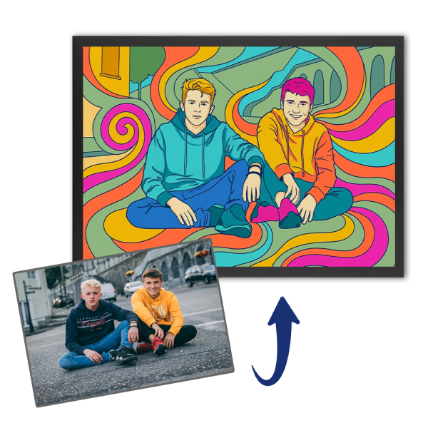 Psychedelisch portret op basis van een foto