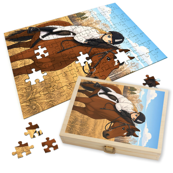 Puzzel van een foto omgezet in manga