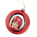 Rode kerstbal gepersonaliseerd met uw foto