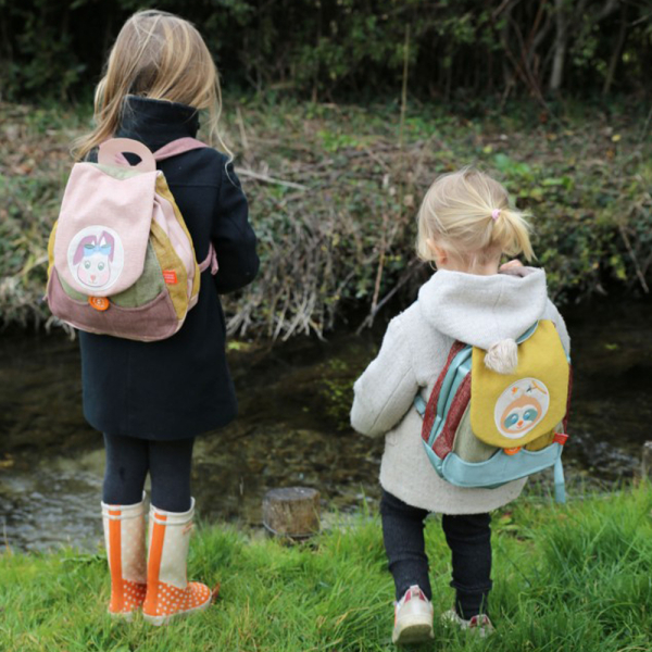 Kinderrugzak met geborduurde naam en luiaard