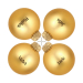 Set van gepersonaliseerde gouden glazen kerstballen