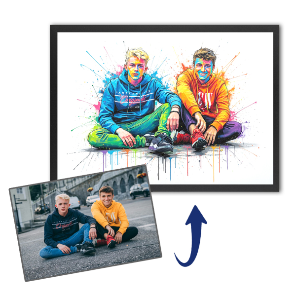 Street art-portret op basis van een foto