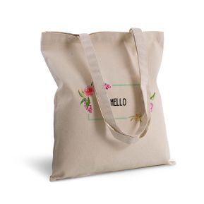 Katoenen tas personaliseren - Waterverf bloemen