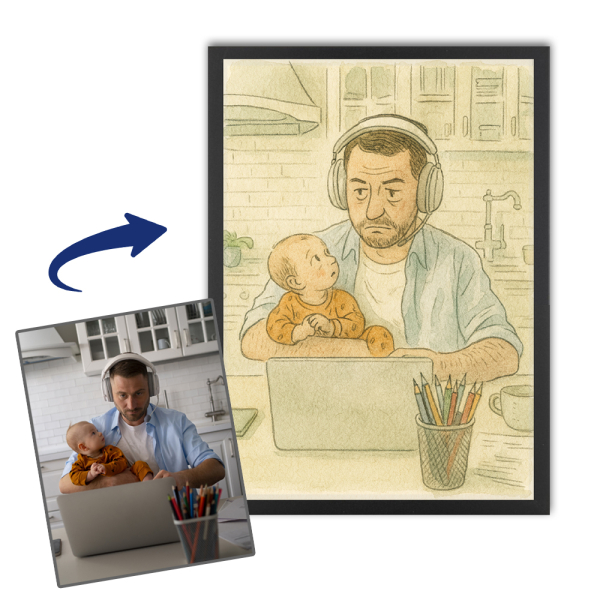 Caricatuur in New York-cartoonstijl naar een foto