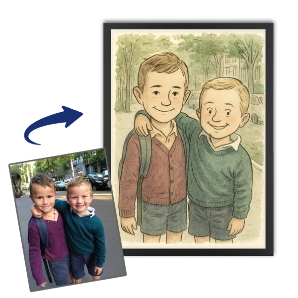 Caricatuur in New York-cartoonstijl naar een foto