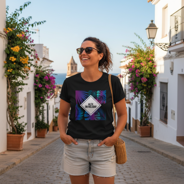 Dames T-shirt Summertime gepersonaliseerd 100% biokatoen