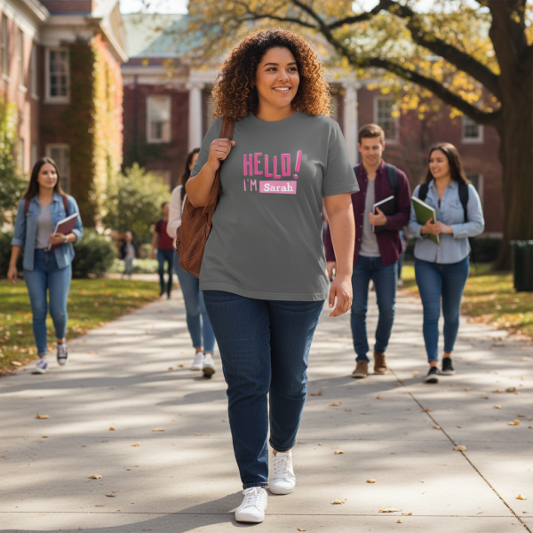 Gepersonaliseerd HELLO T-shirt biokatoen 100%