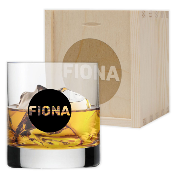 Whiskyglas met naam gepersonaliseerd